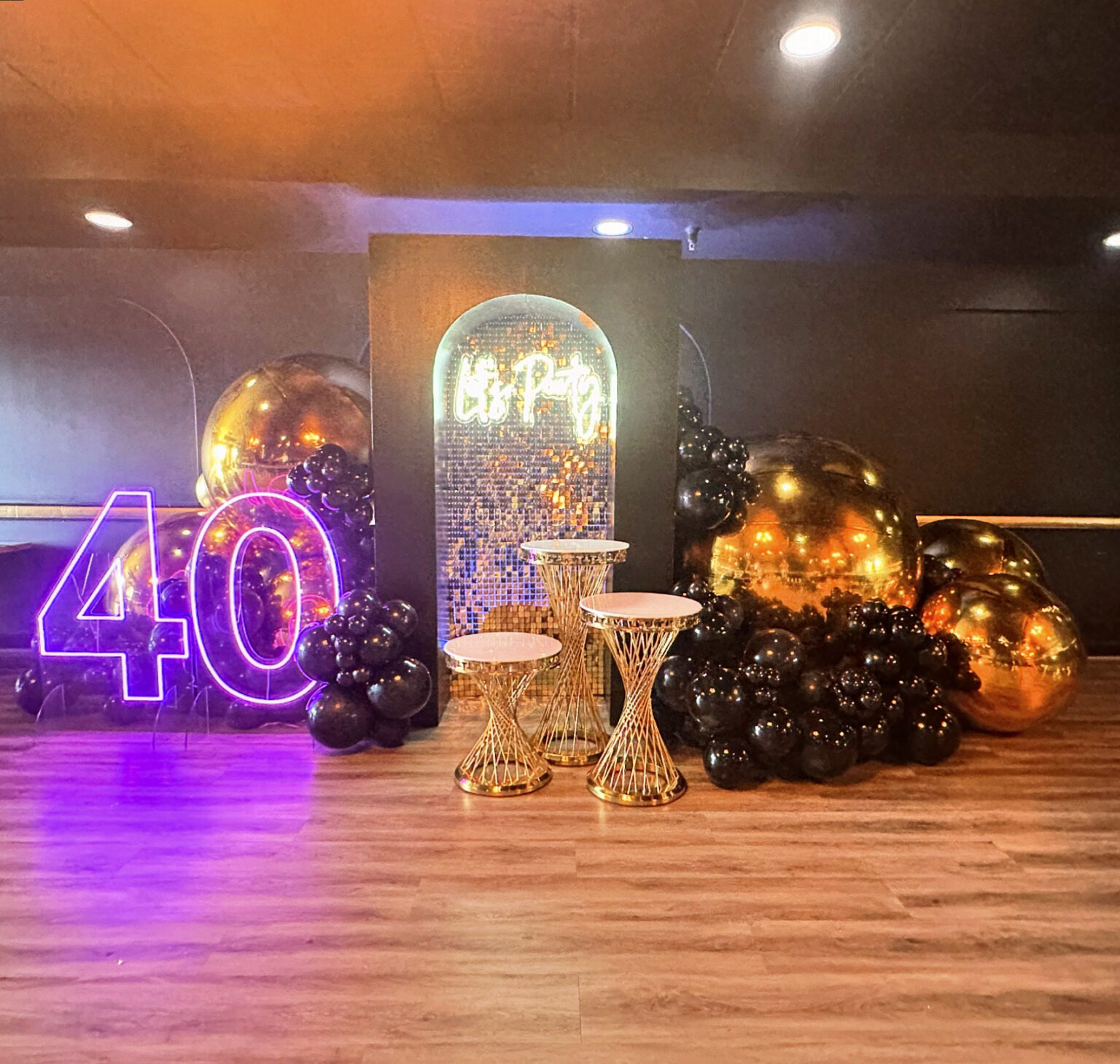 Themed tablescape detail shot with curated props and florals